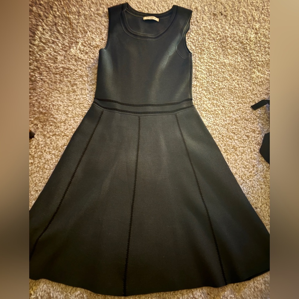 Sandro Dark Green Fit and Flare Dress